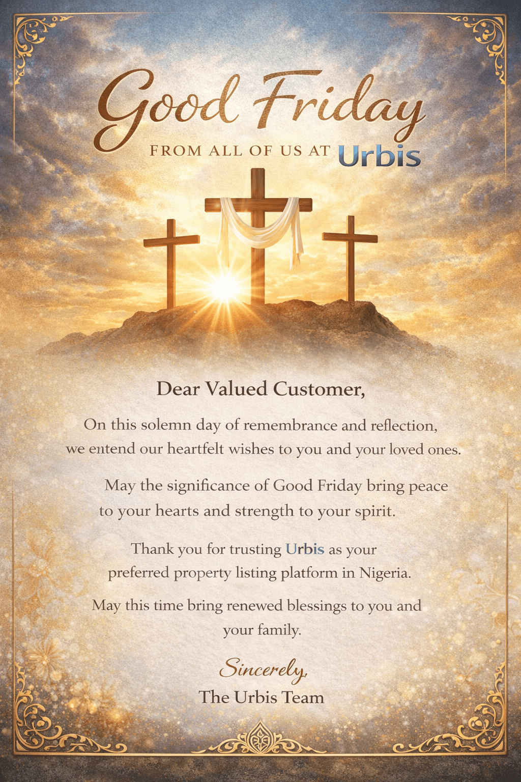 Good Friday Message from Urbis!